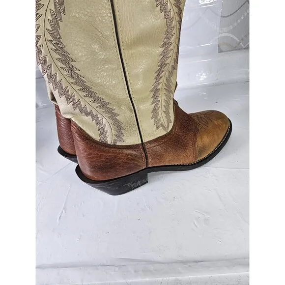 Loredo Men's Sz 13D Embroidered Brown / Ivory Western Boots