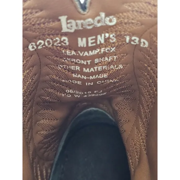 Loredo Men's Sz 13D Embroidered Brown / Ivory Western Boots
