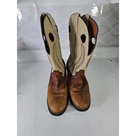 Loredo Men's Sz 13D Embroidered Brown / Ivory Western Boots