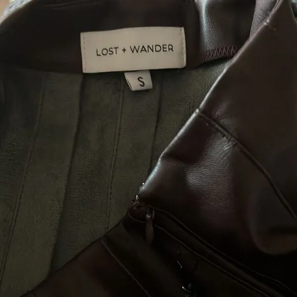 LOST   WANDER Cold Brew Mini Skirt  in Dark Brown Size S NWOT