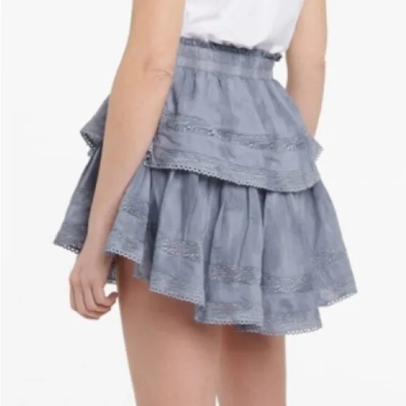 LOVESHACKFANCY Ruffle Cotton Miniskirt