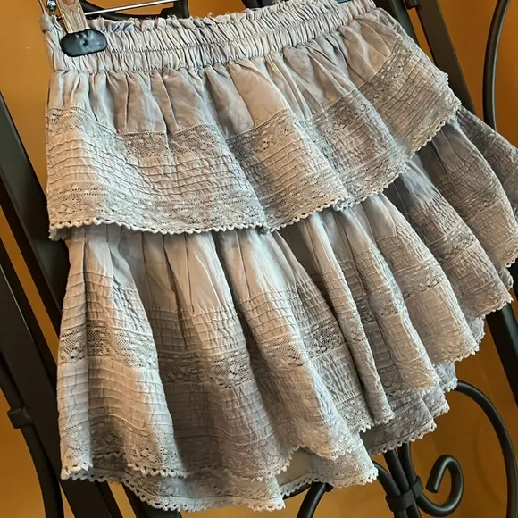 LOVESHACKFANCY Ruffle Cotton Miniskirt
