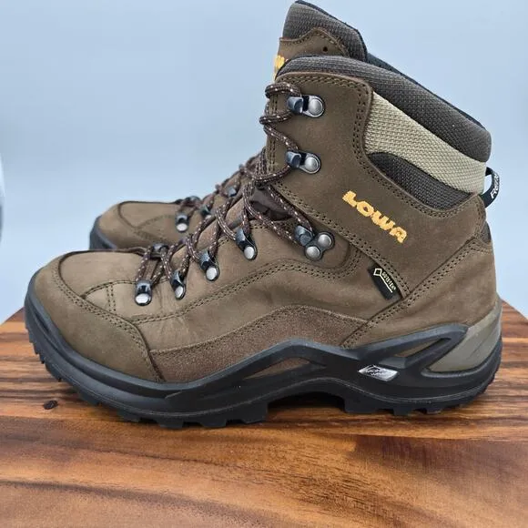 Lowa Renegade Mid GTX Boots Men 8.5 Wide Brown Leather Outdoor Hiking Waterproof