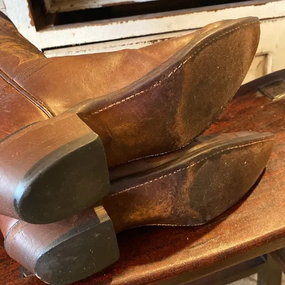 Lucchese 1883 Boots Mad Dog Goat Snip Toe Women Brown Dance Leather