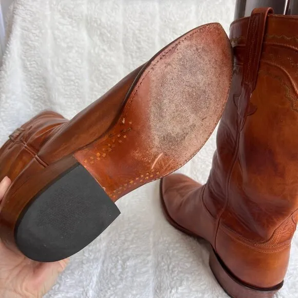 Lucchese Classic handmade Men brown leather cowboy boots, size 11.5