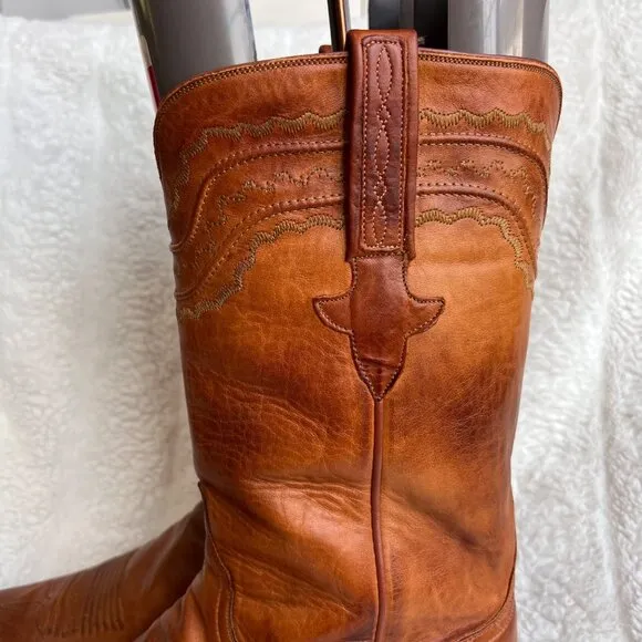 Lucchese Classic handmade Men brown leather cowboy boots, size 11.5
