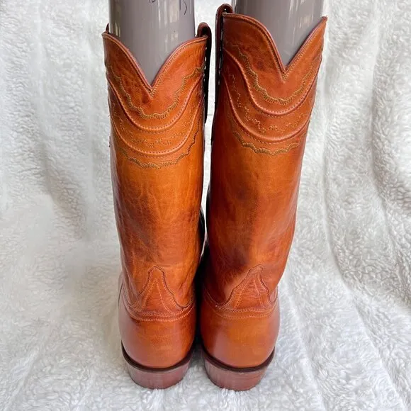 Lucchese Classic handmade Men brown leather cowboy boots, size 11.5