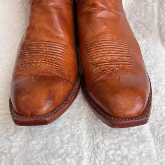 Lucchese Classic handmade Men brown leather cowboy boots, size 11.5