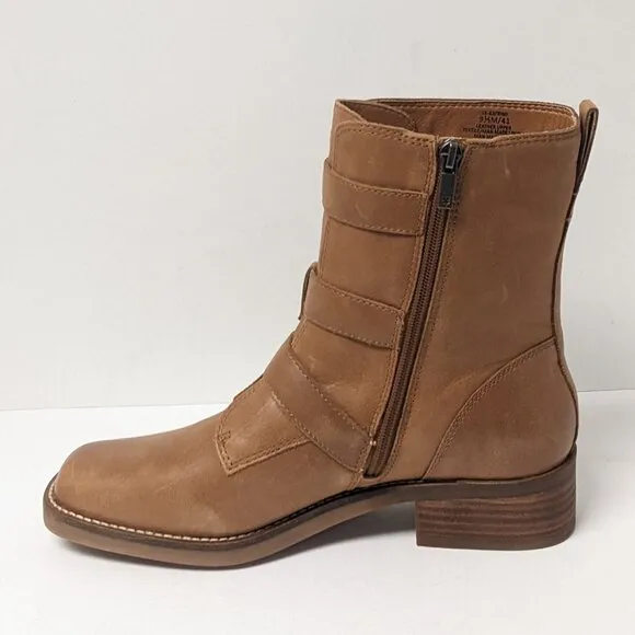Lucky Brand Katriny Moto Boots, Brown Leather, Women's 9.5