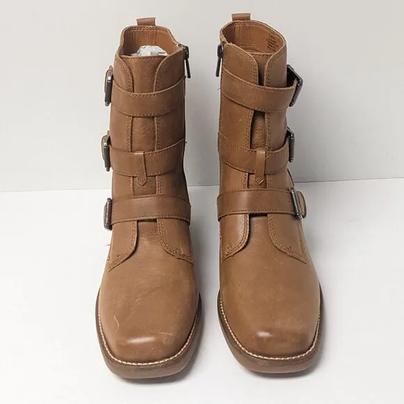 Lucky Brand Katriny Moto Boots, Brown Leather, Women's 9.5