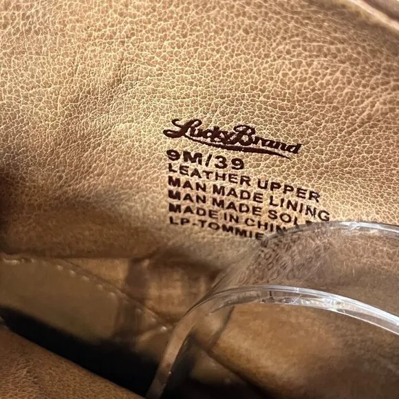 Lucky Brand LP Tommie Winter Haze Leather Ankle Boots Bourbon Brown Size 9