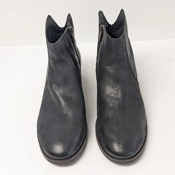 Lucky Brand Pedera Ankle Boots, Black Leather, Women's 8.5