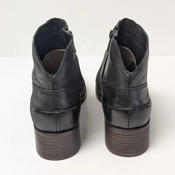 Lucky Brand Pedera Ankle Boots, Black Leather, Women's 8.5