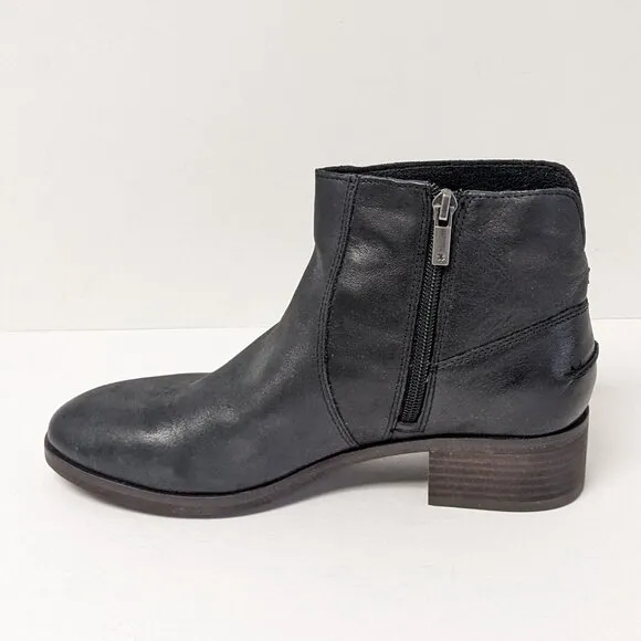 Lucky Brand Pedera Ankle Boots, Black Leather, Women's 8.5