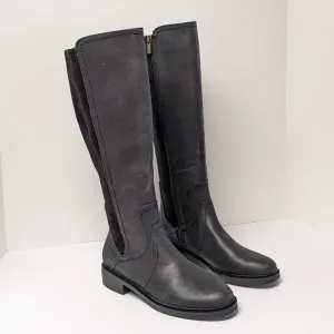 Lucky Brand Quenbe Tall Riding Boots, Black Leather, Women's 6.5 M