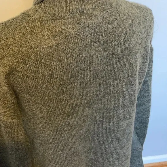 Lumiere Gray Green Wool Blend Sweater Turtle Neck Fall Winter Unique Sleeve NWT