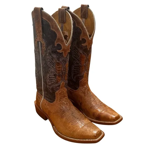 Macie Bean Women 8.5M Brown Leather Embroidered Western Cowgirl Cowboy Boots