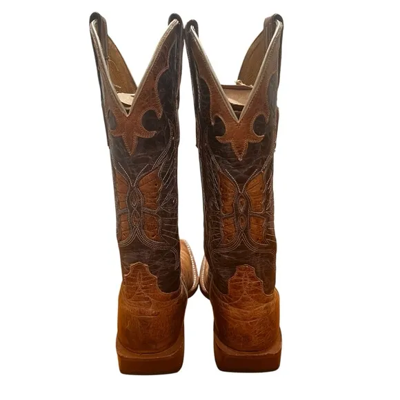 Macie Bean Women 8.5M Brown Leather Embroidered Western Cowgirl Cowboy Boots