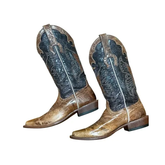 Macie Bean Women 8.5M Brown Leather Embroidered Western Cowgirl Cowboy Boots