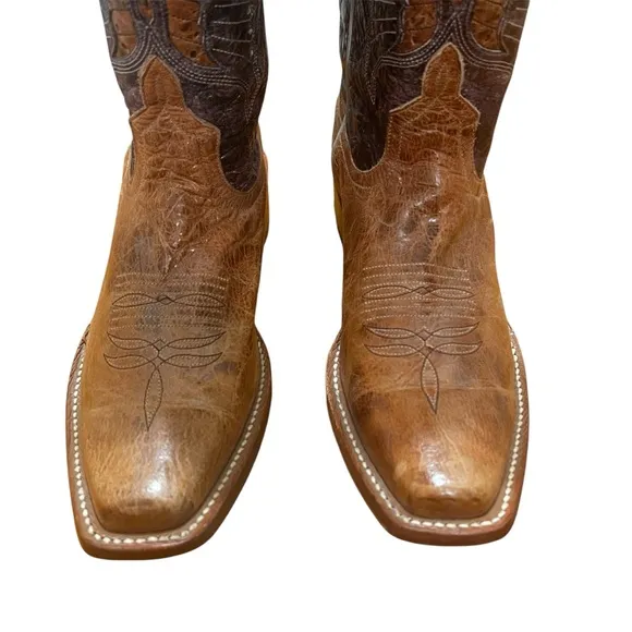 Macie Bean Women 8.5M Brown Leather Embroidered Western Cowgirl Cowboy Boots