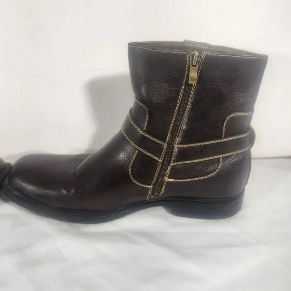 MADDEN Mens Brown  FRAVE M-FRAVE ANKLE Boots  SIDE ZIPPER  Size 13M Dress Boot