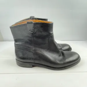 Madewell Boots Women 7.5 Otis Black Leather Ankle Western Moto Pull On Vintage