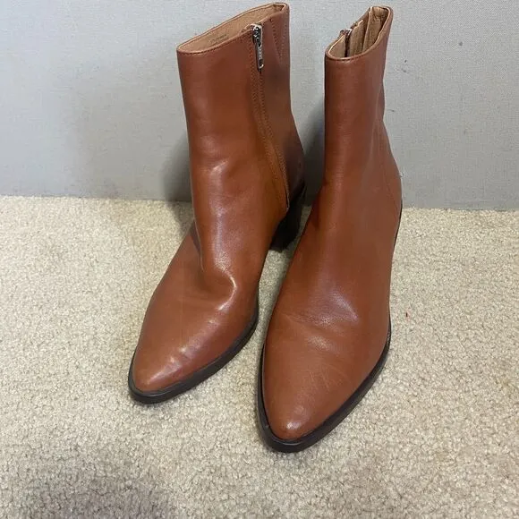 Madewell Boots Women 9 Warm Cinnamon Darcy Pointed Ankle Classic Minimalist