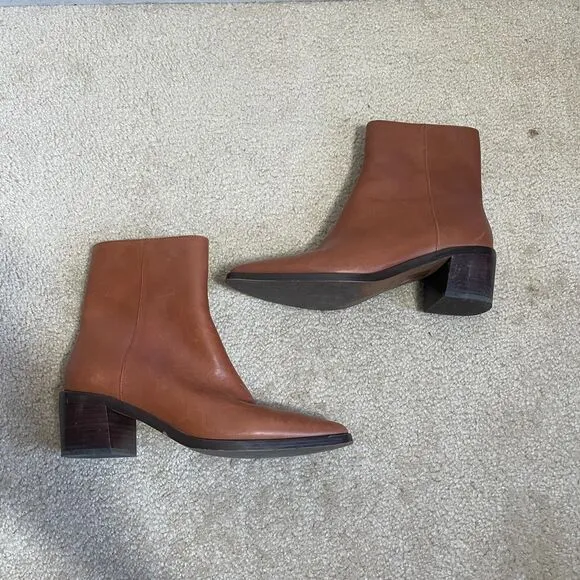 Madewell Boots Women 9 Warm Cinnamon Darcy Pointed Ankle Classic Minimalist