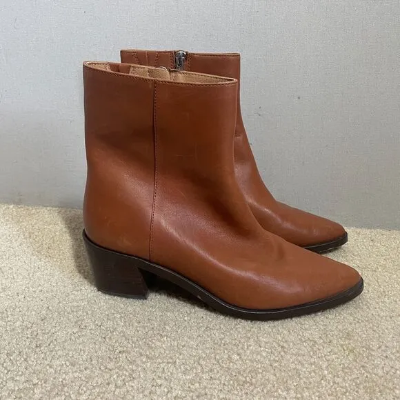 Madewell Boots Women 9 Warm Cinnamon Darcy Pointed Ankle Classic Minimalist