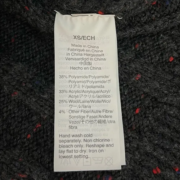 MADEWELL DONEGAL CHARCOAL GRAY ROLLED MOCKNECK SWEATER DRESS SIZE XS