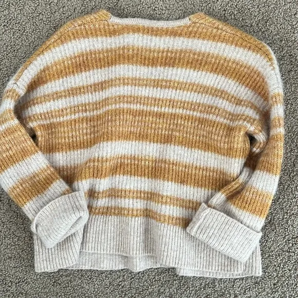 Madewell Gold Striped Wool Sweater, NWOT
