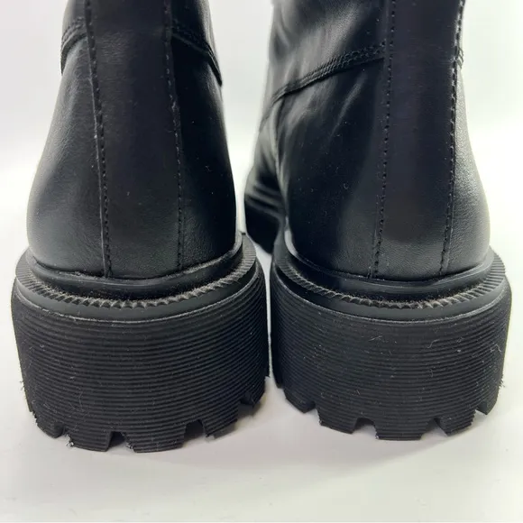 Madewell The Rayna Lace-Up Boots Black Leather 10