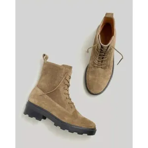 Madewell The Shelton Lace-Up Boot in Burnt Olive
