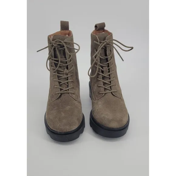 Madewell The Shelton Lace-Up Boot in Burnt Olive