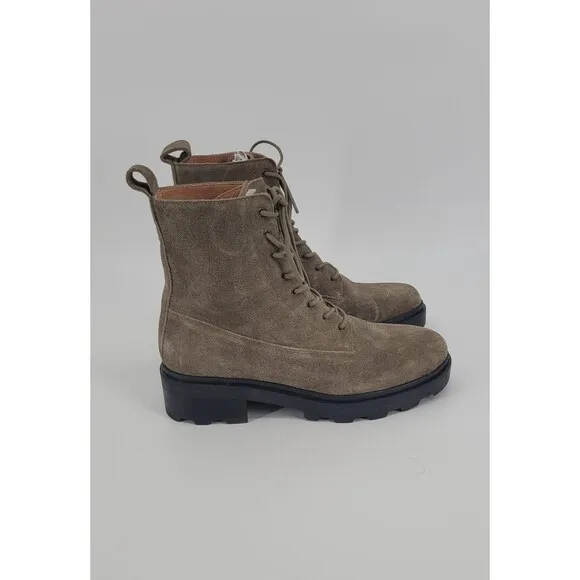 Madewell The Shelton Lace-Up Boot in Burnt Olive