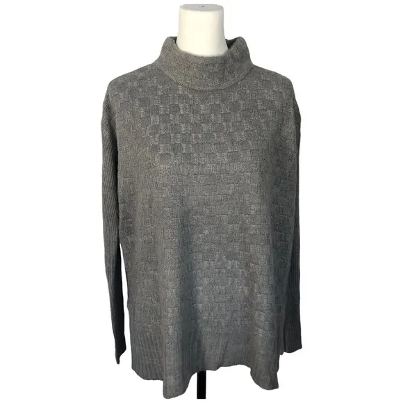 MAG By Magaschoni Women's Gray Designer Acrylic Turtleneck Pullover Sweater Sz M
