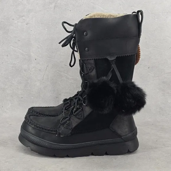 Manitobah Mukluks WP Pacific Half Winter Boots Womens Size 7.5 Black Noir