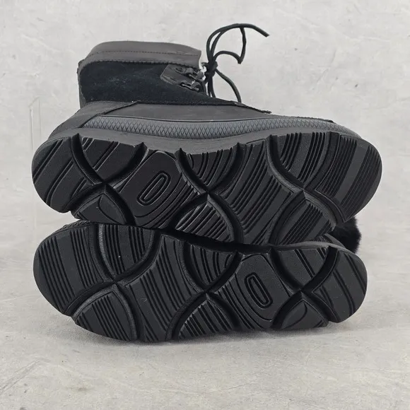 Manitobah Mukluks WP Pacific Half Winter Boots Womens Size 7.5 Black Noir