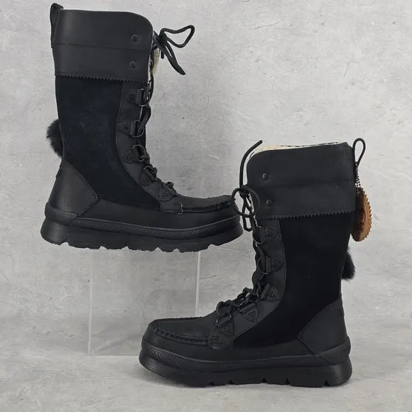 Manitobah Mukluks WP Pacific Half Winter Boots Womens Size 7.5 Black Noir