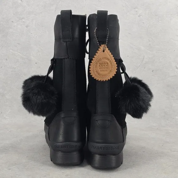Manitobah Mukluks WP Pacific Half Winter Boots Womens Size 7.5 Black Noir