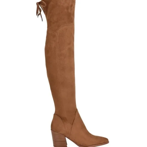 Marc Fisher Comara Over The Knee Pointed Toe Boot Cognac Suede Size 8.5