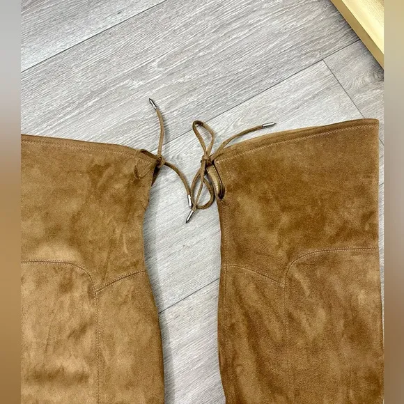 Marc Fisher Comara Over The Knee Pointed Toe Boot Cognac Suede Size 8.5