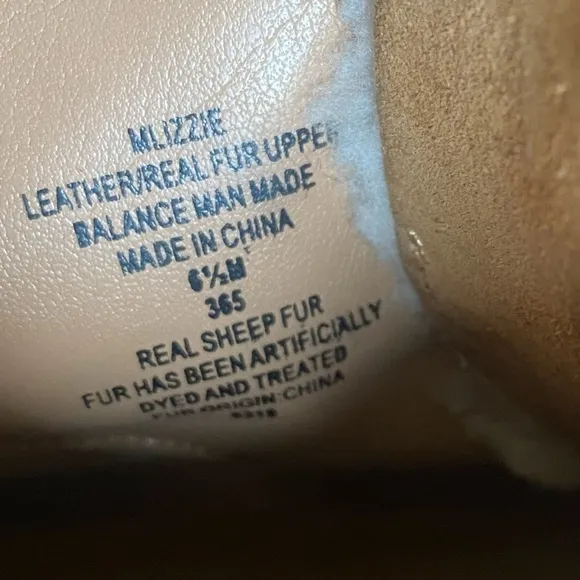 Marc Fisher Izzie Genuine Shearling Cognac Suede Lug Sole Boot