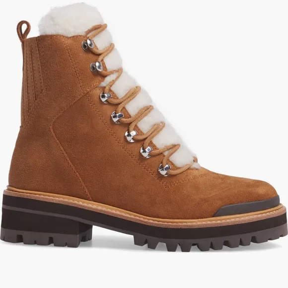 Marc Fisher LTD Izzie genuine shearling lug sole Boot NIB