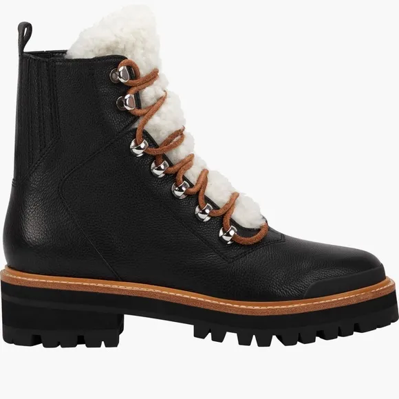 Marc Fisher LTD Izzie genuine shearling lug sole Boot NIB