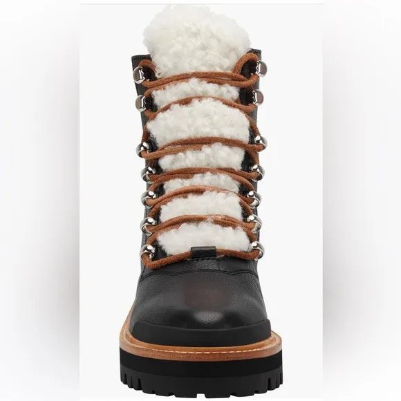 Marc Fisher LTD Izzie genuine shearling lug sole Boot NIB