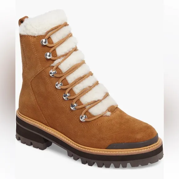 Marc Fisher LTD Izzie genuine shearling lug sole Boot NIB