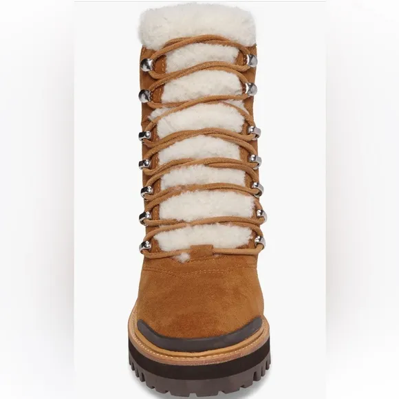 Marc Fisher LTD Izzie genuine shearling lug sole Boot NIB