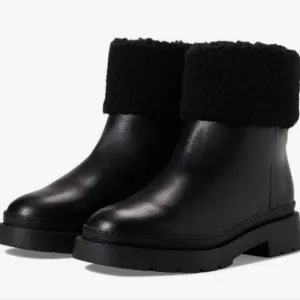 Marc Fisher Milvina Leather Boots Sz 8.5 Shearling Ankle Boots