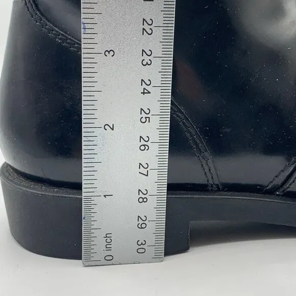 Marc Jacobs Women 6 Patent Leather Taylor Lace Up Moto Boots Grunge Buckle Ankle